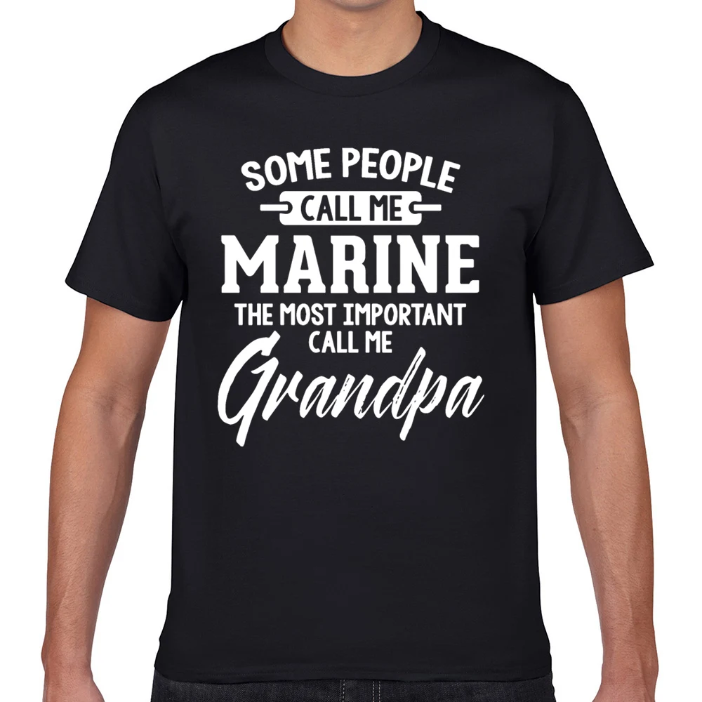 

Tops T Shirt Men some people call me marine the most important call O-Neck Vintage Geek Short Male Tshirt
