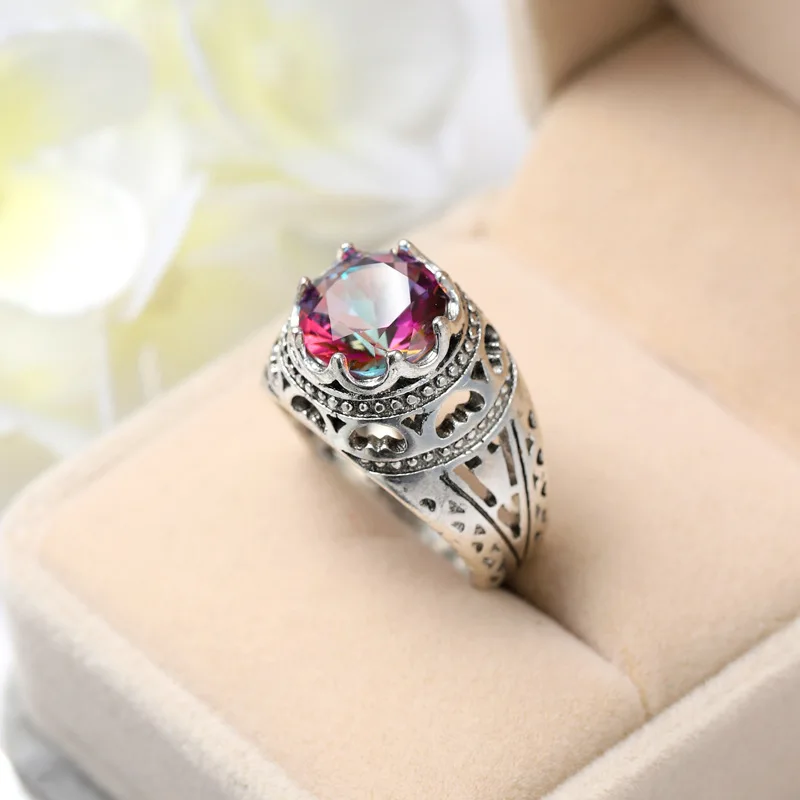 Классический топаз Anillos Yuzuk с натуральным кристаллом роскошное ювелирное изделие
