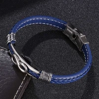 length adjustable blackblue leather infinity bracelet for women wristband jewelry pulseras mujer