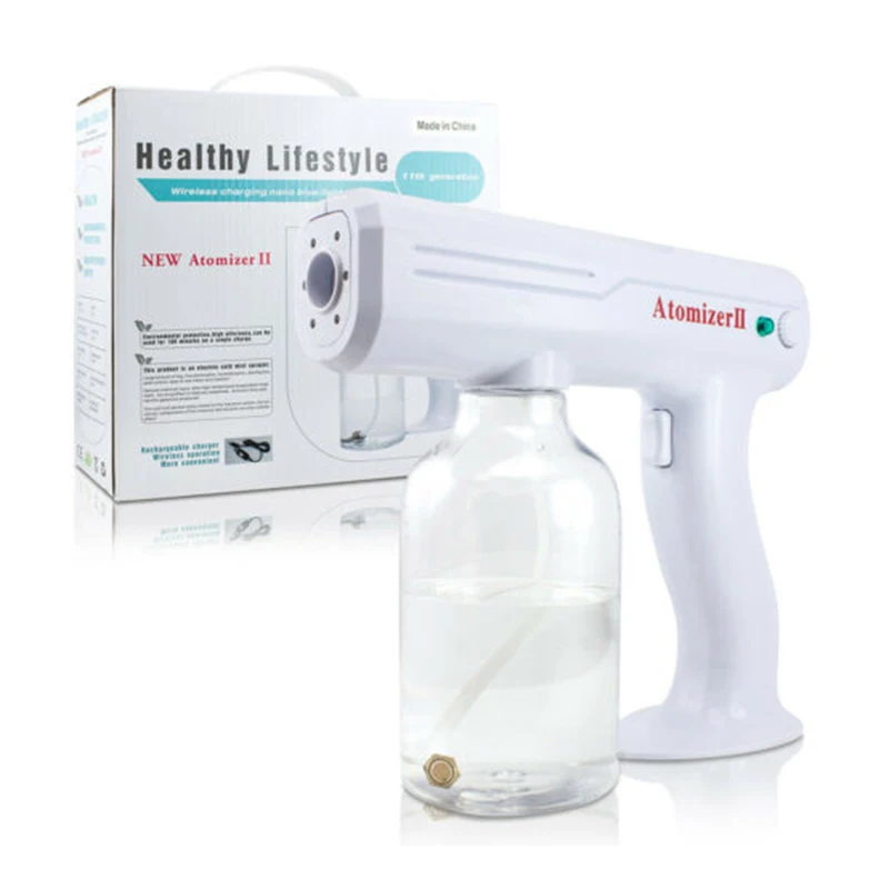 

800ML Handheld Wireless Blue Light Nano Atomizer Spray Gun Household Sterilization Spray Gun Built-in Battery