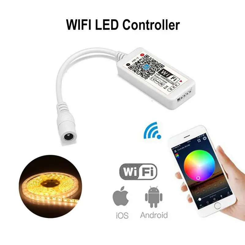 

Wifi RGB / RGBW LED Controller Mini DC12V Remote Control With Magic Home RF Remote For RGB / RGBW 3028 5050 LED Strip Lights