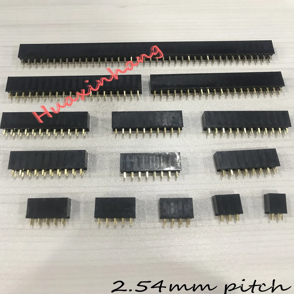 10 шт. 2 54 мм 2x2/3/4/5/6/8/10/12/16/40 Pin прямой женский двойной Row штыревые полосы PCB