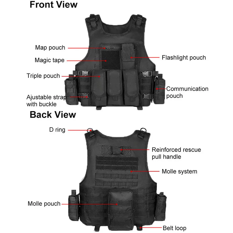 Военный Тактический Жилет Molle штурмовая Охота CS открытый Swat легкий жилет