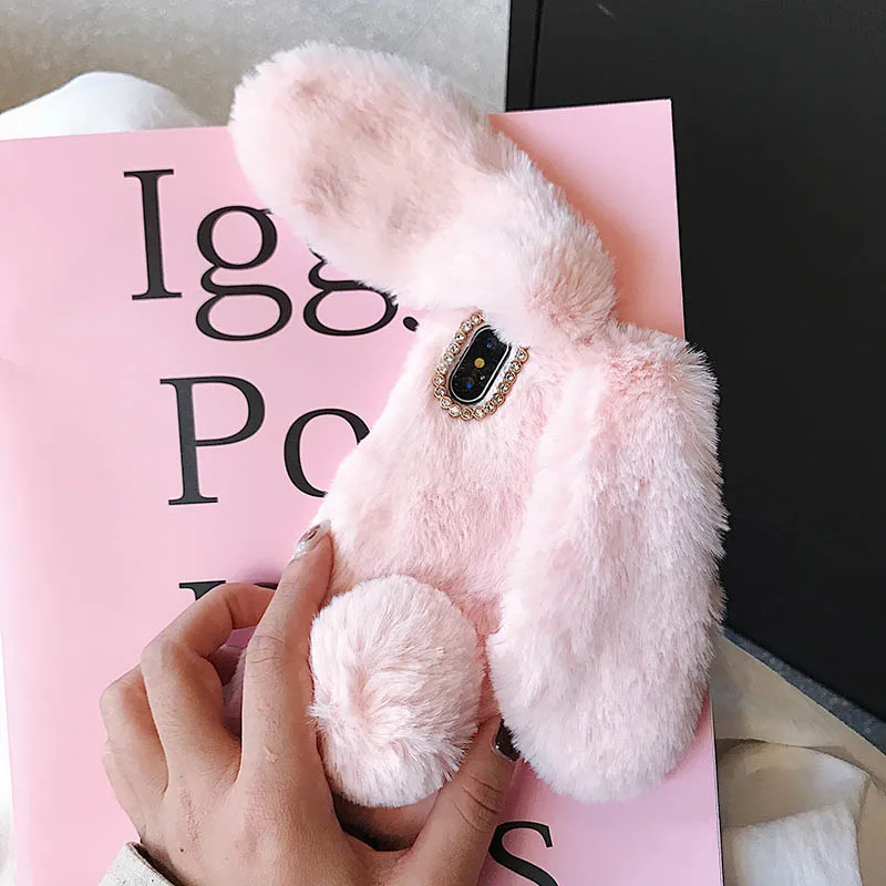 

Rabbit Crystal Cases for Nokia 9 8 7 6 5 3 7.1 5.1 3.1 2.1 X5 X6 X7 Plus 2018 Case Plush Silica Gel Soft Shell Bunny Phone Cover
