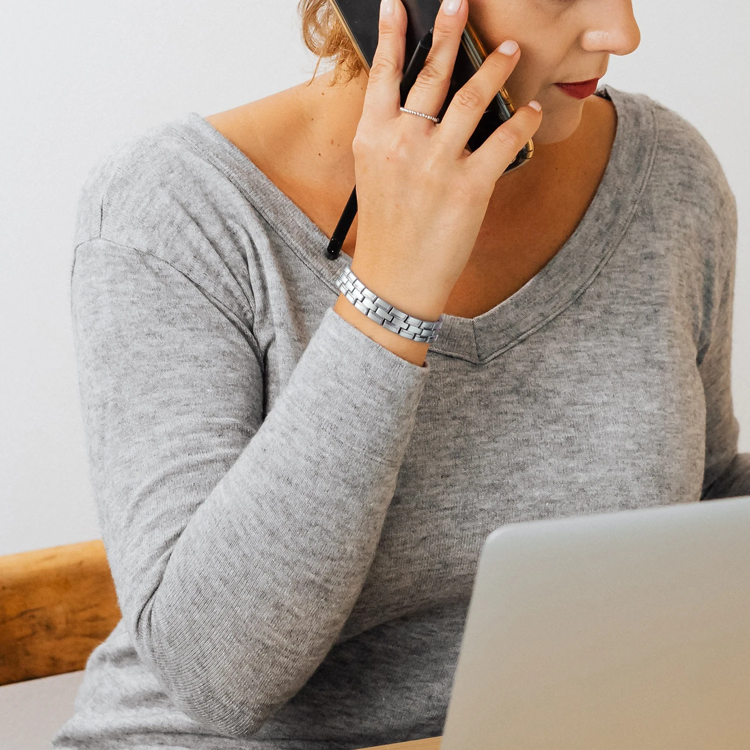 Модные мужские браслеты из нержавеющей стали с магнитом Rainso био энергетический