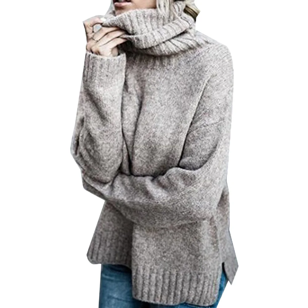 Womens Sweaters Winter Top Turtleneck Sweater Women Pullover Knitted Long Sleeved Soft Pullovers Loose large size | Женская одежда