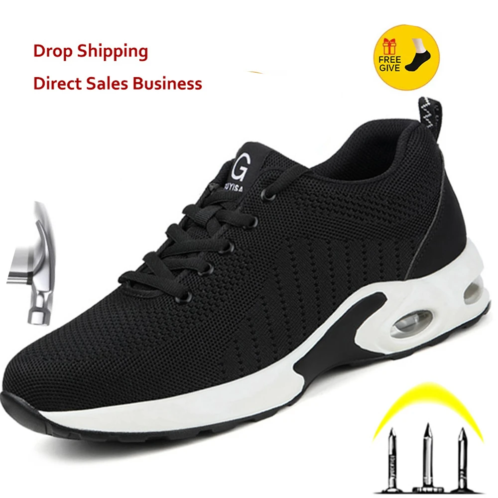 

Men's Outdoor Breathable Mesh Steel Toe Anti Smashing Safety Shoes Men's Light Puncture Proof Comfortable Work Shoes Safety Boot