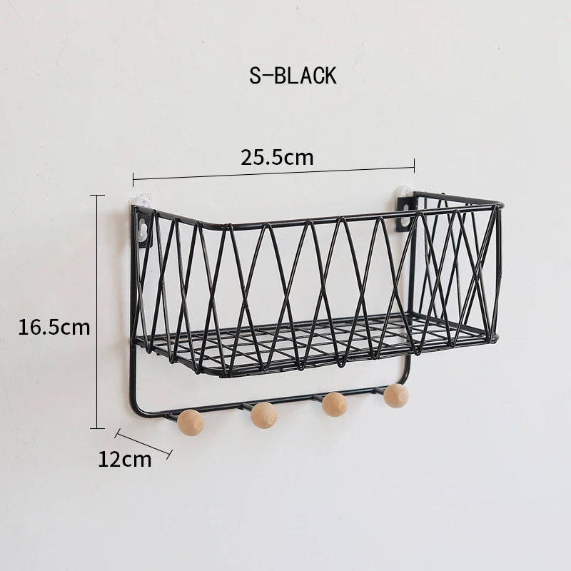 

Nordic Simple Creative Iron Wall Holders Kitchen Shelf Home Wall Decoration Racks Hanger Keys Hooks Storage Rack Frame Organizer