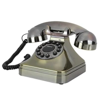 retro vintage phone antique landline telephone desktop corded old phones bronze retro home office large button dial telephone