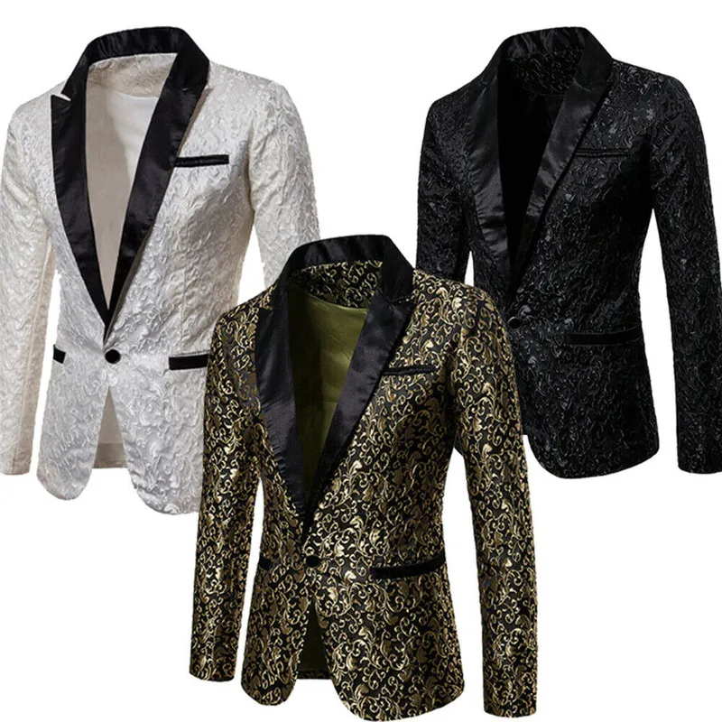 Мужские Роскошные блестящие классические блейзеры пиджак для вечерние костюмы