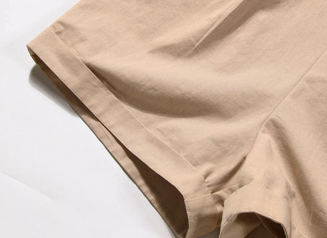 

DEAT 2021 New Spring Fashion Casual Lantern Sleeve Lace Up High Waist Hollow Out V-neck Suit One Piece Shorts Women SH742