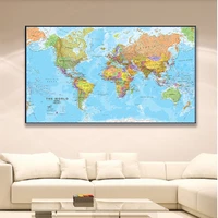 150100cm the world map detailed poster non woven canvas painting wall art decor living room home decoration school supplies