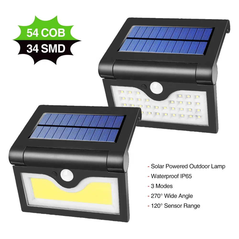 

Новый светильник на солнечной батарее 54COB/34SMD для украшения сада, складной водонепроницаемый индукционный светильник с 3 режимами освещения...