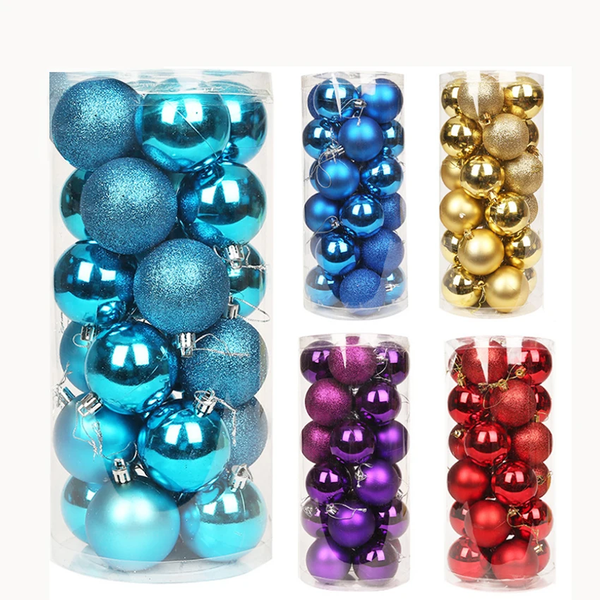 24 шт./лот цвет 6 см/2 4 дюйма украшение для рождественской елки шар украшения