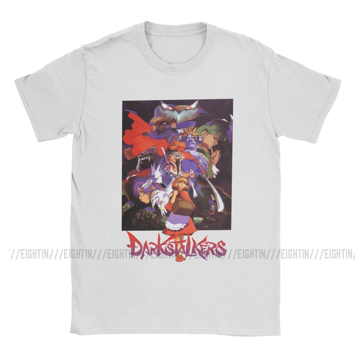 Darkstalkers Вампир Спаситель футболки мужские хлопковые Morrigan игры аниме Aensland 80s с