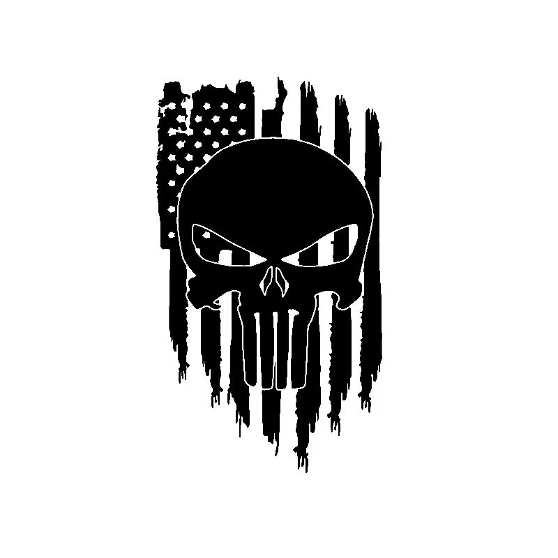 

Hot Funny American Flag Skull Vinyl Car-Sticker and Decals Styling Fashion Car Decorative KK 16*10cm Cover Scratches Waterproof