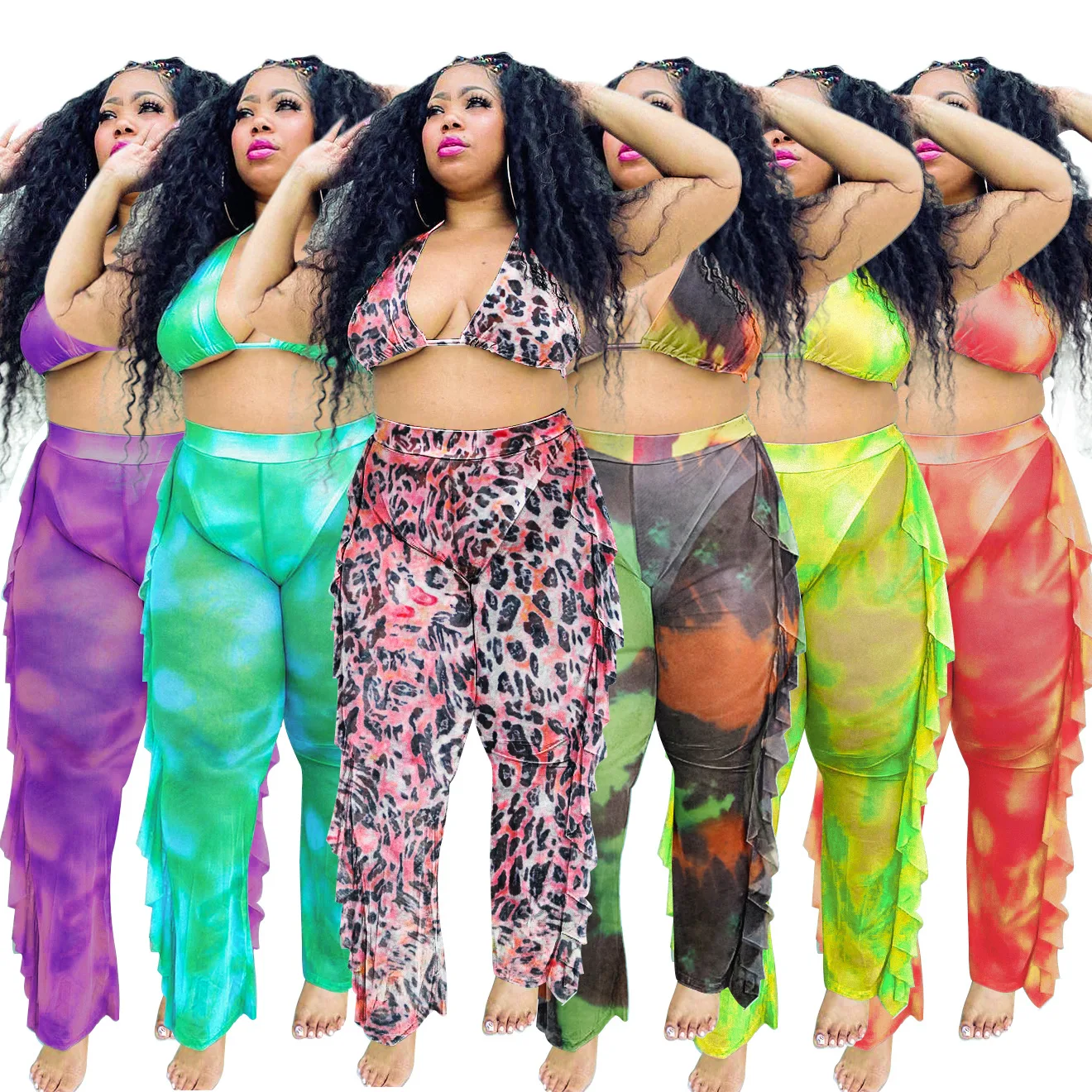 

2021 Summer Sexy Women Two Pieces Sets Top and Long Pant Women Suit