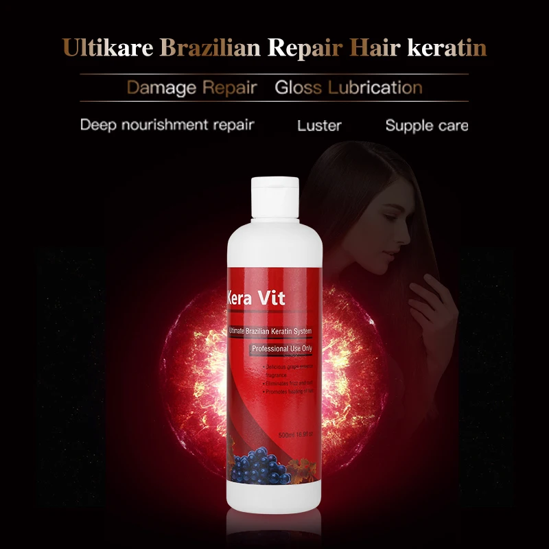 

Keravit 500ml Brazilian Straighten hair Moisturizing Treatment Keratin +250ml Daily Shampoo Repair Damaged Hair Care Products