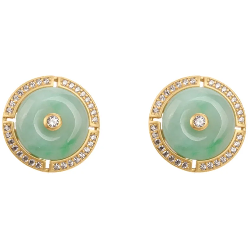 

peace buckle stud earrings set with modern artistic temperament of restoring ancient ways the aura is dye-in-the-wood