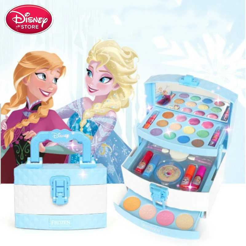 Disney Замороженные Игрушки для макияжа для девочек ролевые макияж Дисней Принцесса Анна Эльза девушки макияж набор аксессуары ювелирные изделия подарок для детей