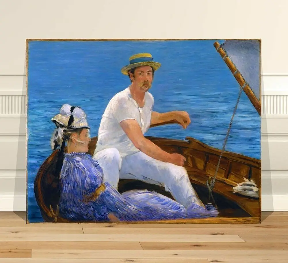 

Потрясающая винтажная картина-холст Manet, украшение для лодки на озере, Настенная картина, Современная Картина на холсте