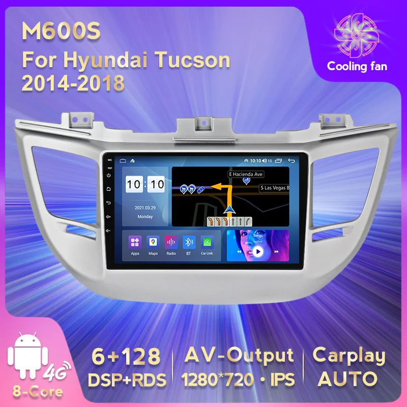 

Автомобильный мультимедийный проигрыватель, Android 11, 6 ГБ + 128 Гб, RDS, DSP, IPS, Автомобильный мультимедийный проигрыватель, Автомагнитола для Hyundai ...