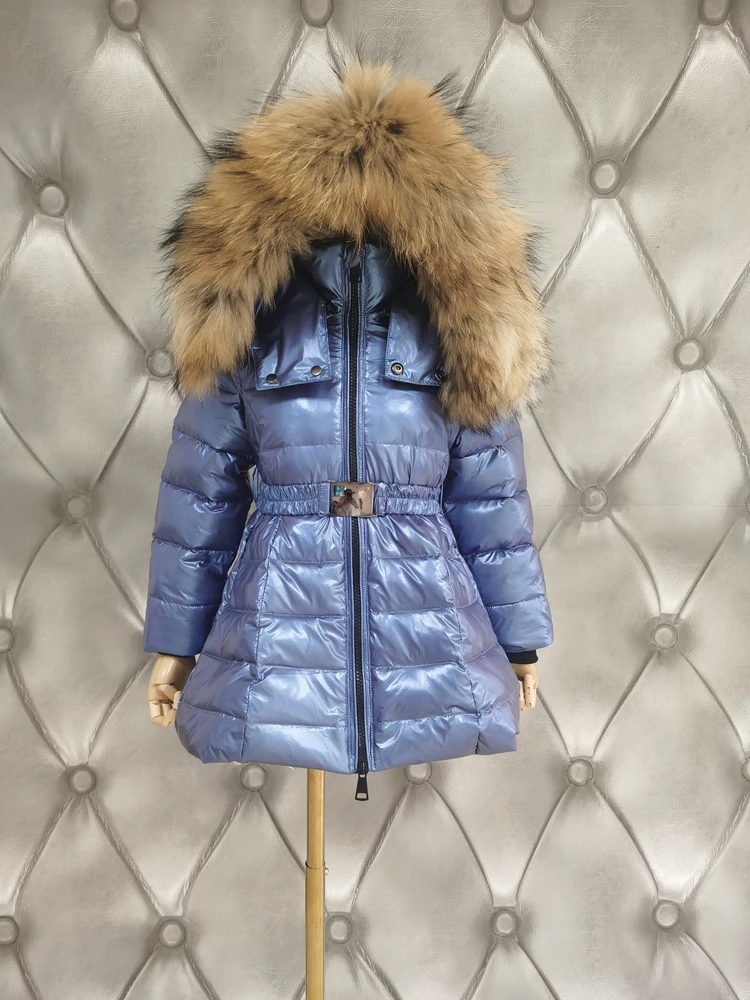 

Russian Winter Children Thicker Warm Down Coats Real Fur Collar Outerwear Boys Girl Parka Modis Kids Down Jackets D008