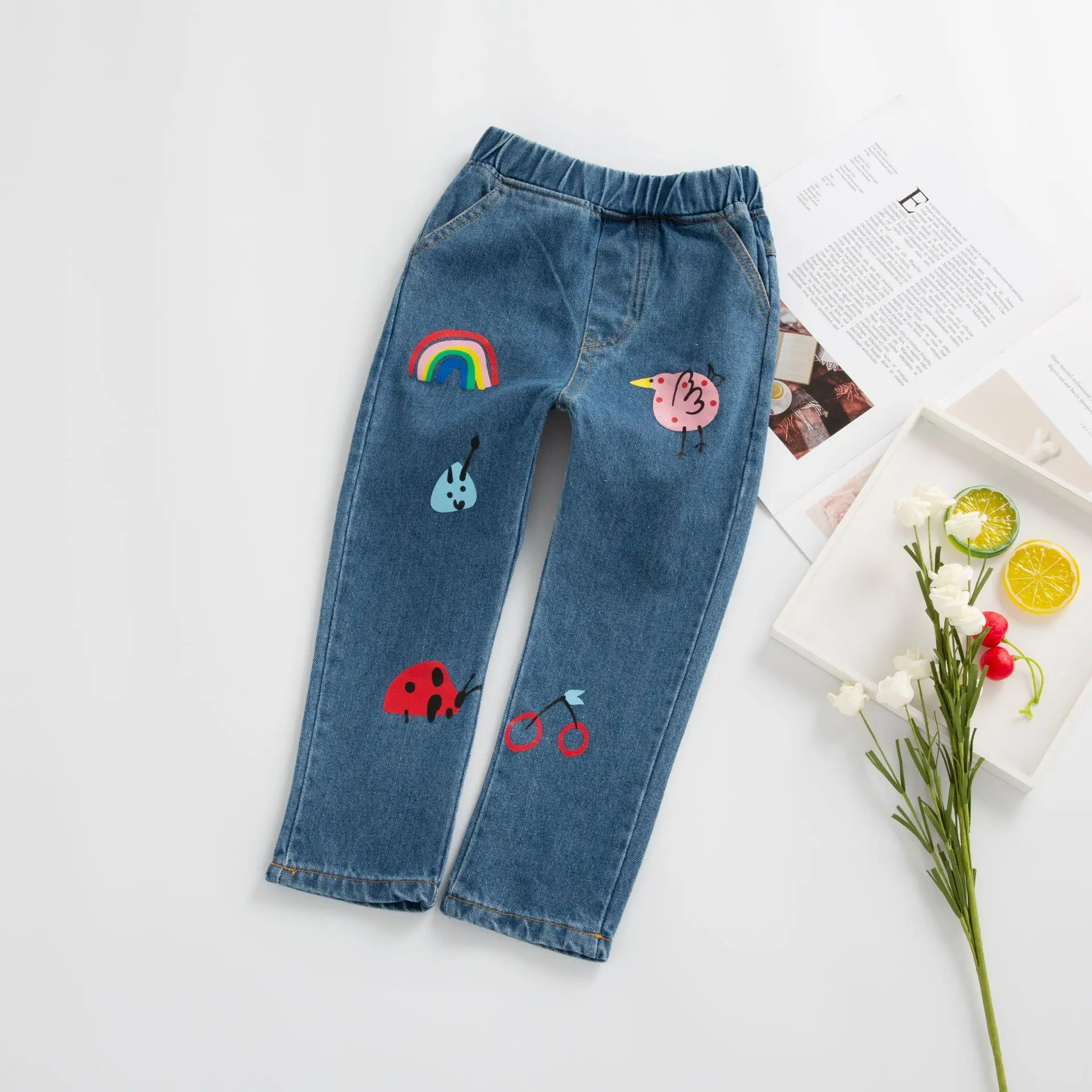 Детские джинсы сезон весна лето длинные для девочек детские джинсовые штаны
