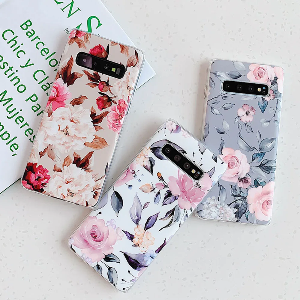 Чехол для Samsung Galaxy A51 S8 S9 S10 S20 Plus Ultra S10E S11 S11E Note 10 Pro A71 A40 A70 A50 с изображением цветов |