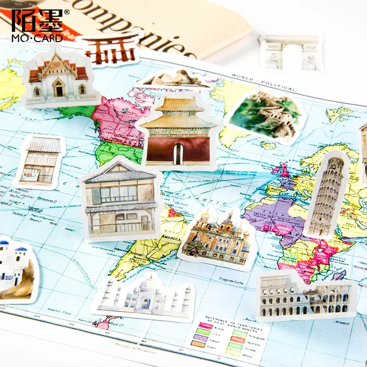 Mohamm World Architecture наклейка в коробке Kawaii стикер s планировщик для скрапбукинга