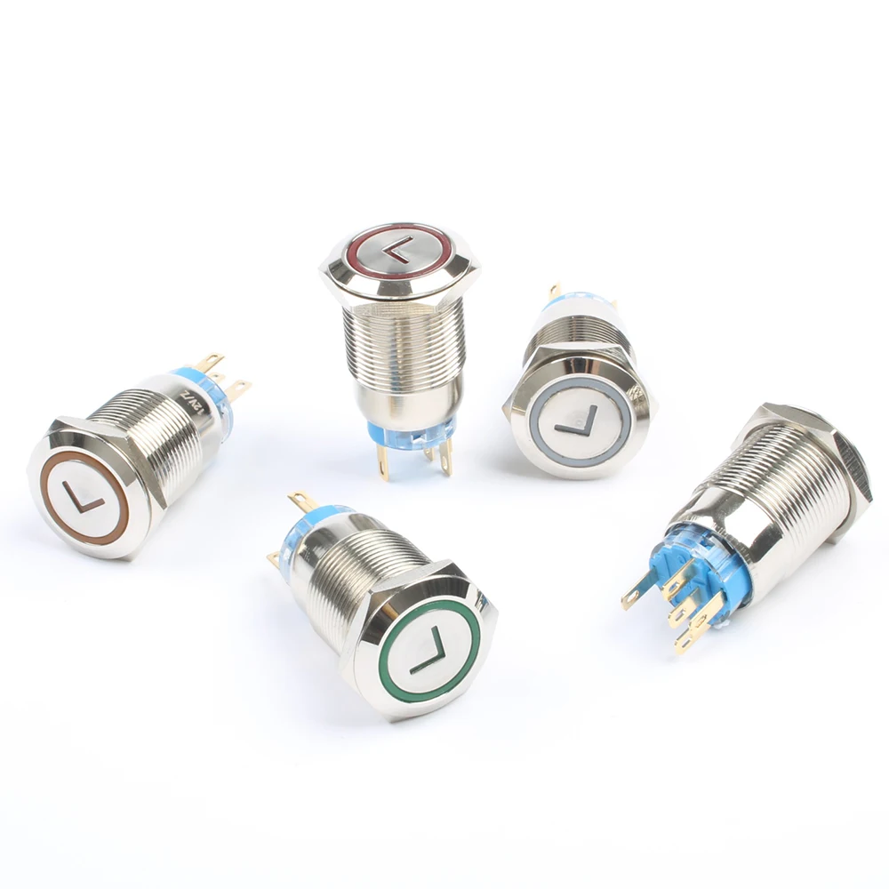 19 мм Высокое качество металла мощность стрелка латунь кнопочный переключатель