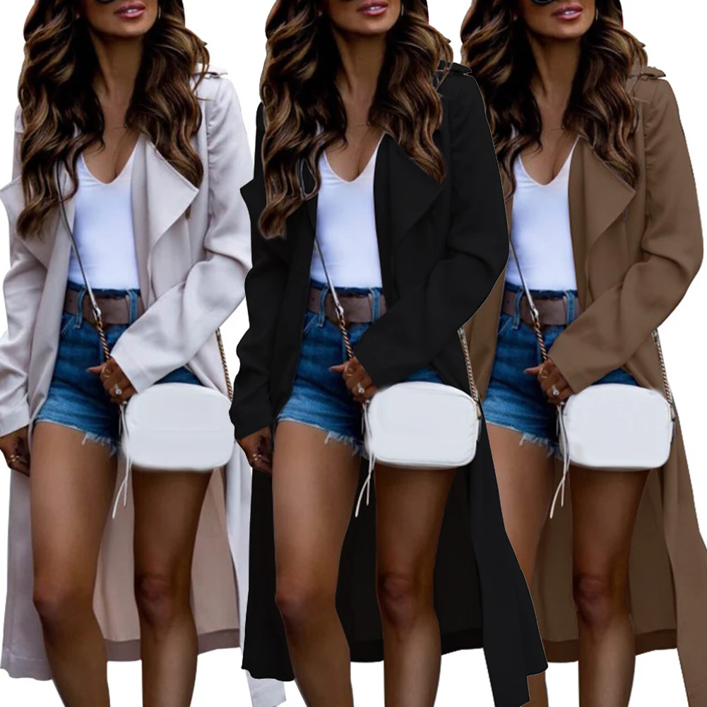 Мода Дикий Стиль Весна и осень длинное женское пальто теплая Женская куртка |