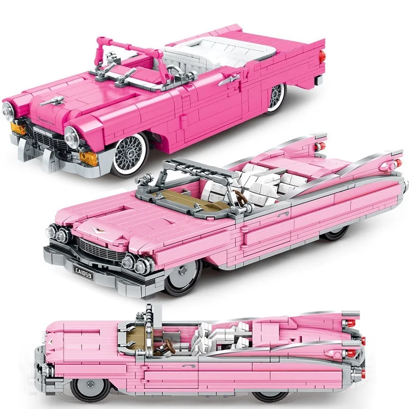 

Creator Classic Pink Convertible Sports Car Building Blocks Pull Back Super Sports Vehicle Bricks Toys model Child Adult Gifts