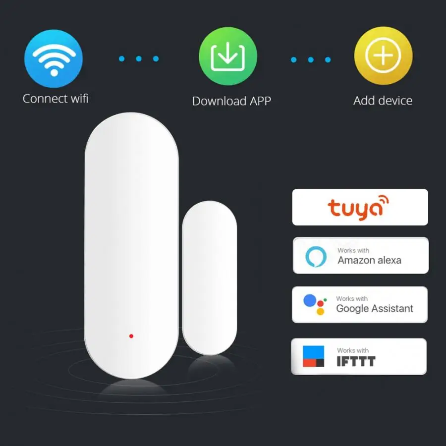 Смарт Wi-Fi датчик открытия/закрытия окон и дверей голосовое управление для Google Home