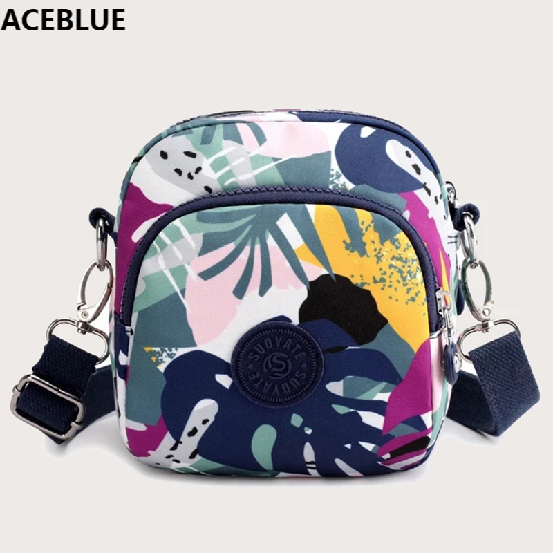 

Женский кошелек ACEBLUE, противокражная сумка, новый нейлоновый кошелек с принтом, Женский мини однотонный мессенджер через плечо, маленькие с...