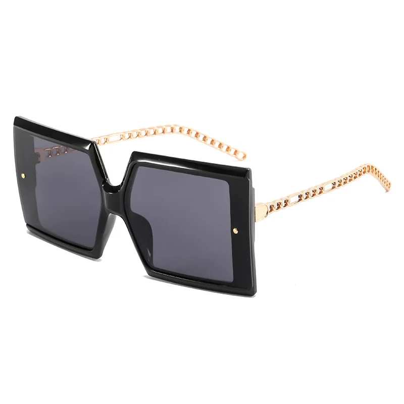 

Chain Legs Oversized Square Sunglasses Women Vintage Designer Sun Glasses Fashion Shades UV400 Men Luxury Female Eyewear