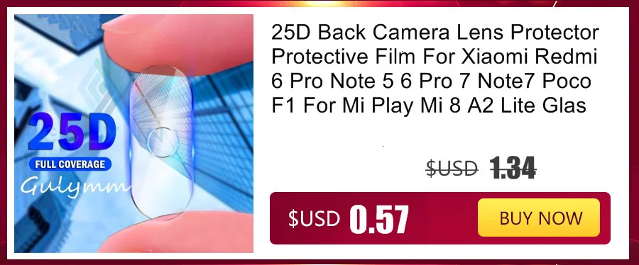 Защитная пленка для задней камеры 25D для Xiao mi Red mi 6 Pro Note 5 6 Pro 7 Note7 Poco F1 для mi Play mi 8 A2 Lite Glas