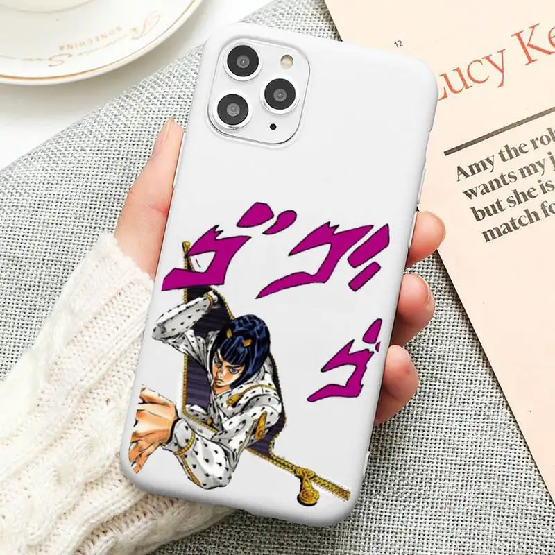 

JOJO 39 s Bizarre Adventure amine Phone Case Candy Color for iPhone 6 6S 7 8 11 12 XS X SE 2020 XR mini pro Plus MAX funda