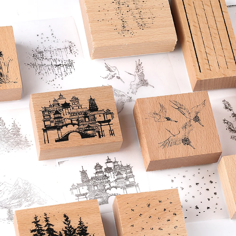 1 шт. серия снежной страны штамп Деревянный Резиновый Штамп Дети diy ручной работы