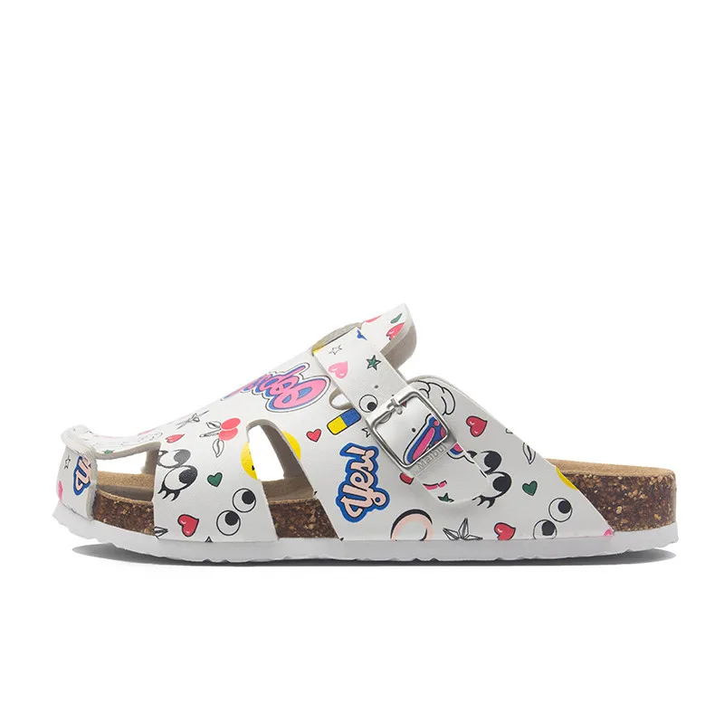 Шлепанцы с пробковой пряжкой для мужчин и женщин повседневные сандалии вырезами