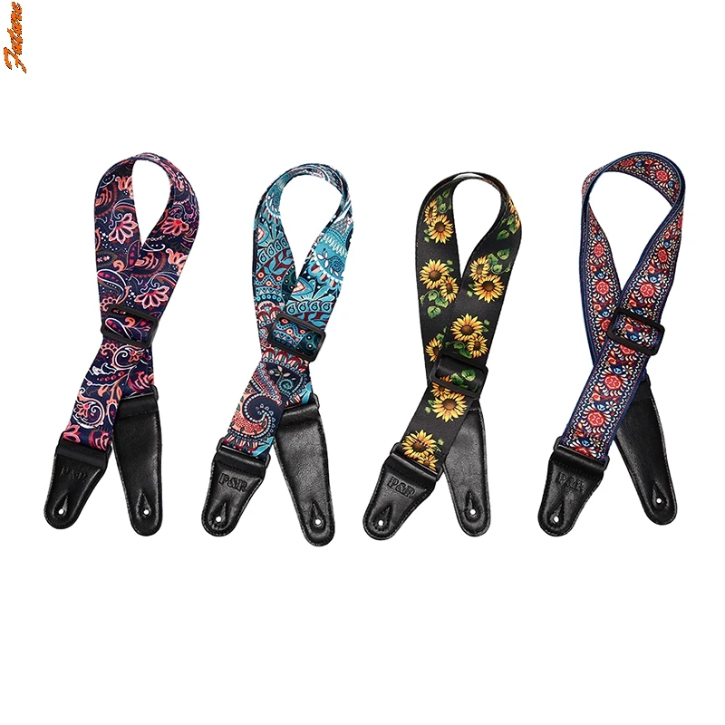 

New 4 Kinds Of High Quality Electric Guitar Color Belt Guitar Strap Personalized Printing Guitar Bass Strap Guitarra Accessories