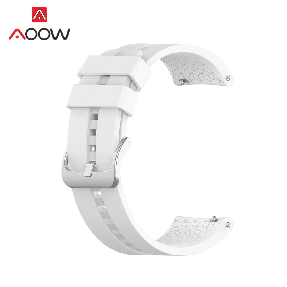 White 22 мм силиконовый ремешок для часов huawei Watch GT Active/элегантный 42 мм 46 мм Honor волшебный, резиновый спортивный браслет ремешок для gear S3 - Цвет ремешка: White