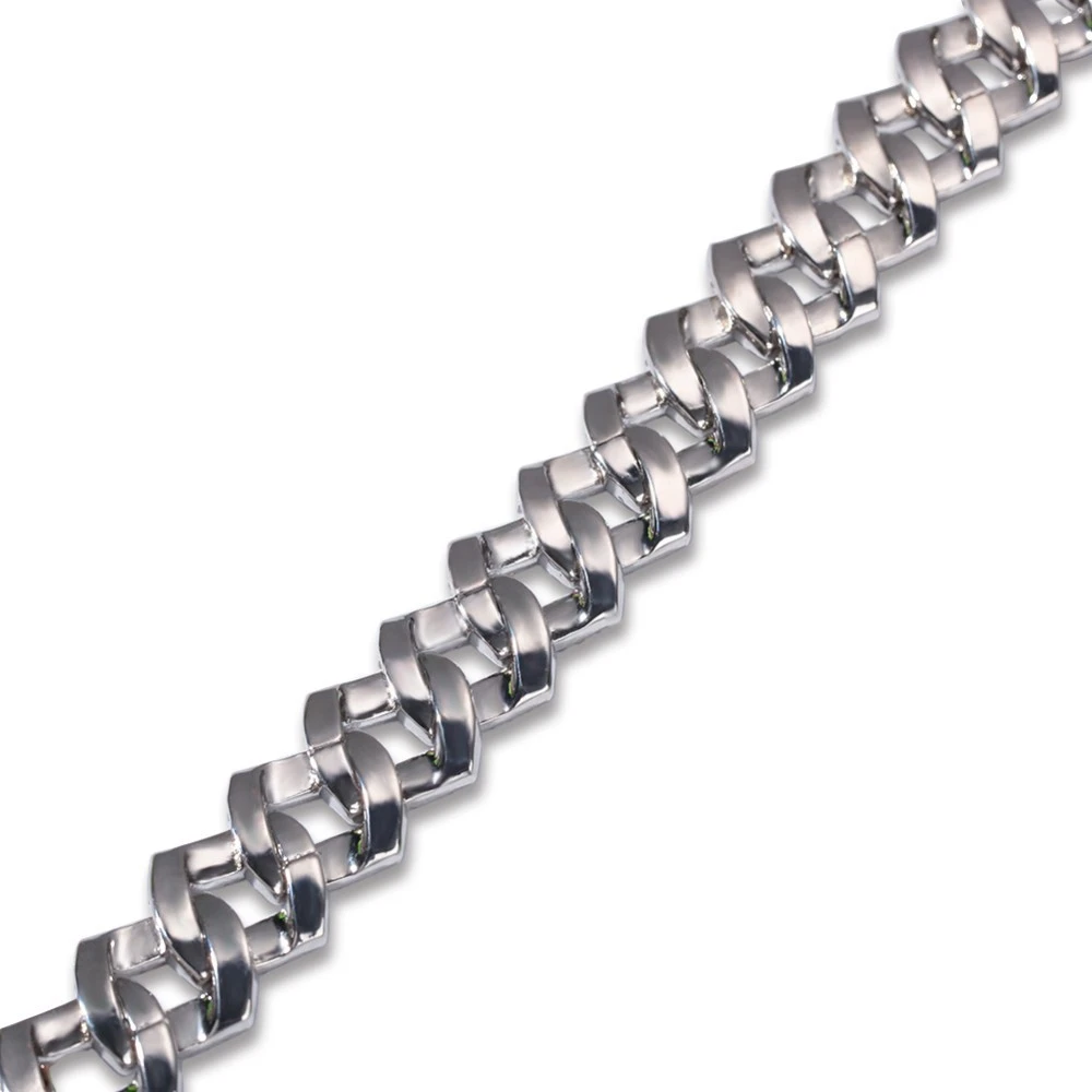 

Uwin 20mm Prong Cuban Link Rhinestone Necklace Chain 3 Row Full Bling Punk Bling Bling Charm Hiphop Jewelry