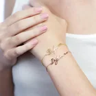 Модный персонализированный золотистый чокер из нержавеющей стали VishowCo с именем на заказ, цветной браслет с шармами, праздничные подарки