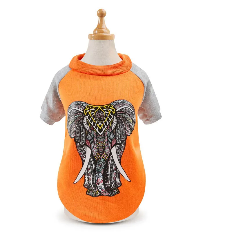 Orange Elephant Французские franse одежда для бульдога Чихуахуа щенок Пальто Толстовка для york Мальты, толстовка с капюшоном для собаки, бульдог спасательный жилет - Цвет: Orange Elephant