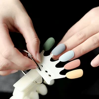 10 sheetsbag crown shape false nail tips plastic polish swatch natural clearwhiteblack nail art palette display manicure tool