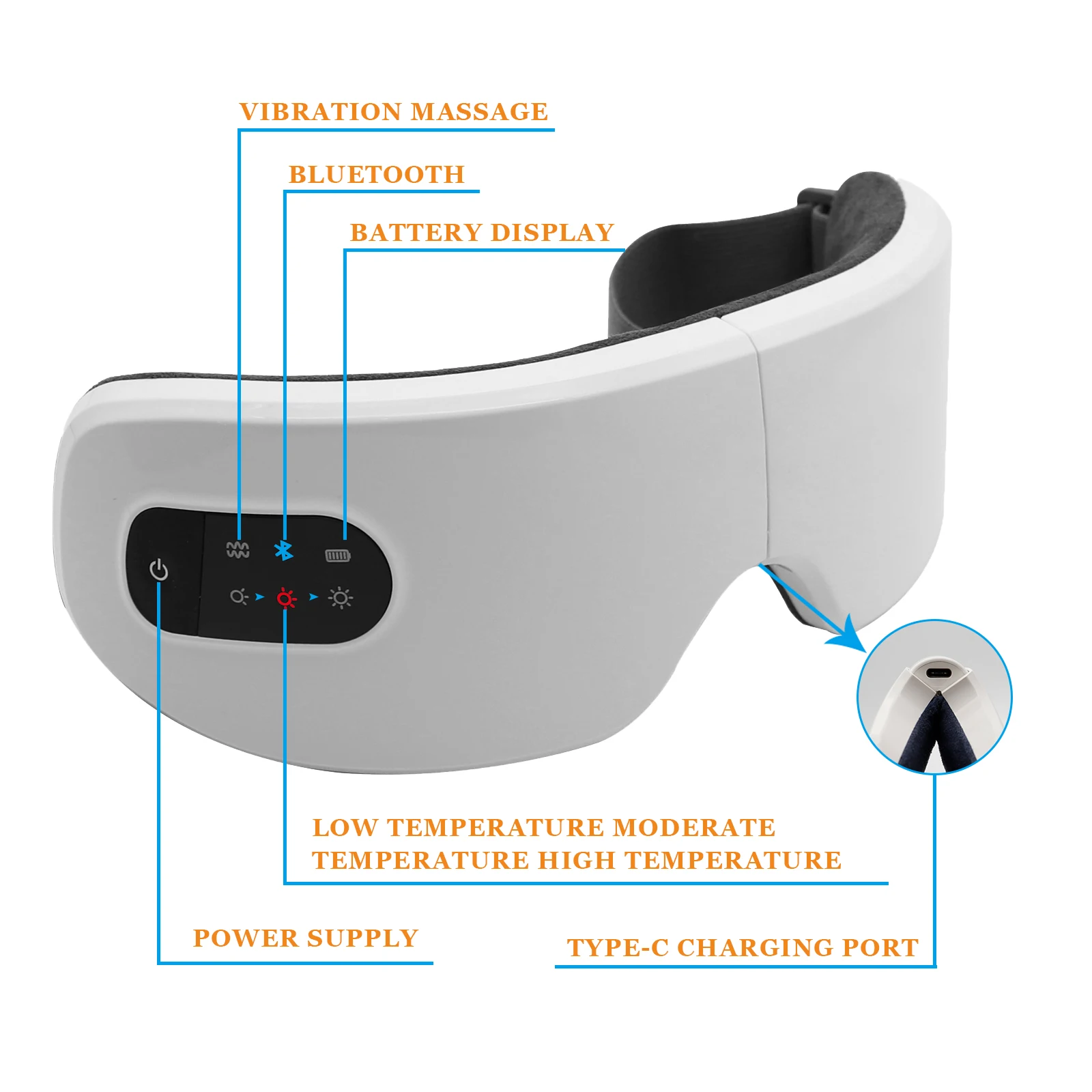 Умная маска для глаз с подогревом и вибрацией массажер очки дуговой терапии Bluetooth