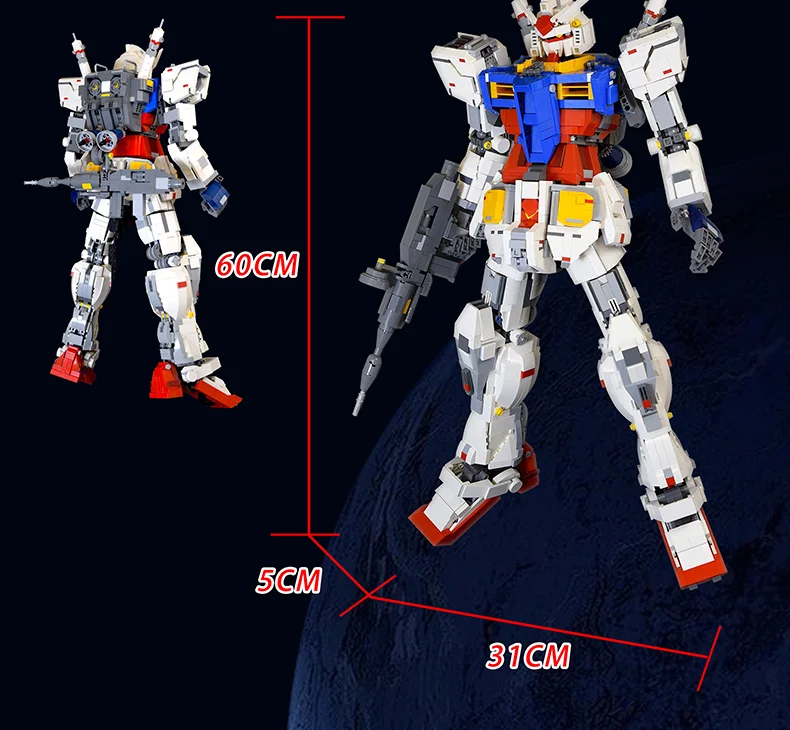 Совместимые с Legoing строительные блоки для мелких частиц 3500 шт. RX 78-2 Yuanzu робот 1:60