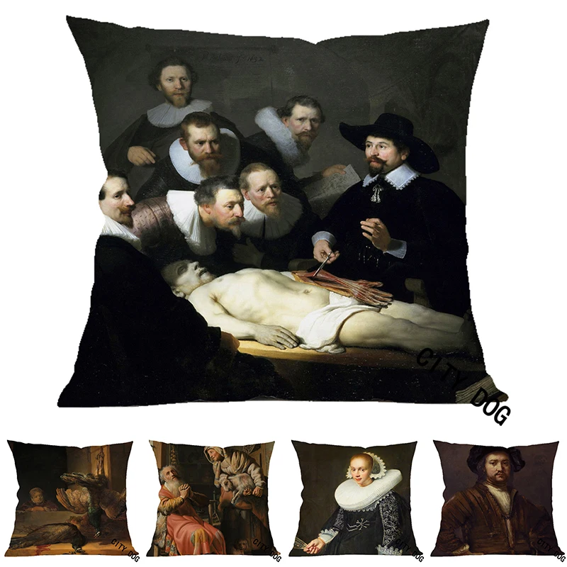 Наволочка для подушки известная Рембрандт Рисование художественные работы