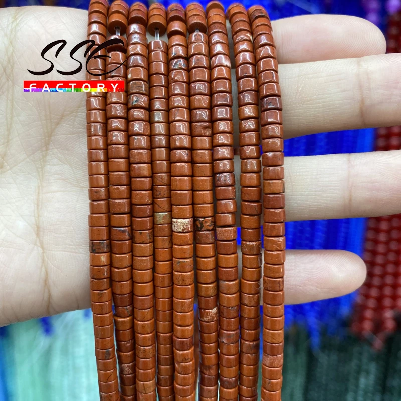 

2x4mm Natural Stone Red Jaspers Beads Loose Spacer Bead For Jewelry Making DIY Power Energy Healing Earring Stud Bracelet 15"